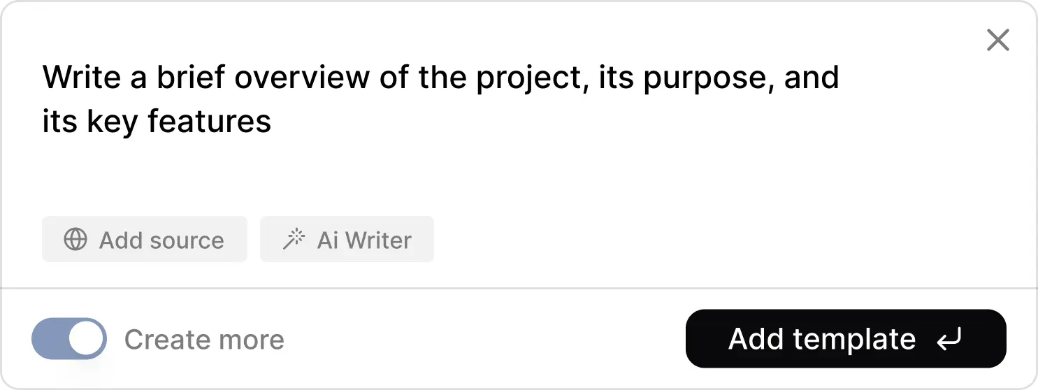 Prompt template interface